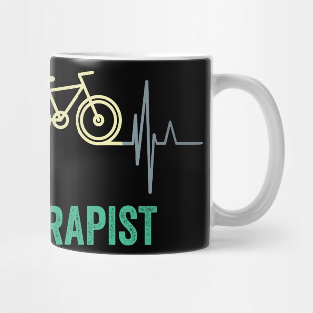 My Therapist Vintage Bicycle Heartbeat Funny Bike Riding Rider Cycling by Schied Tungu 